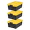 IRIS® 47qt. Black Store-It-All Utility Totes with Yellow Buckle Lids, 3ct.
